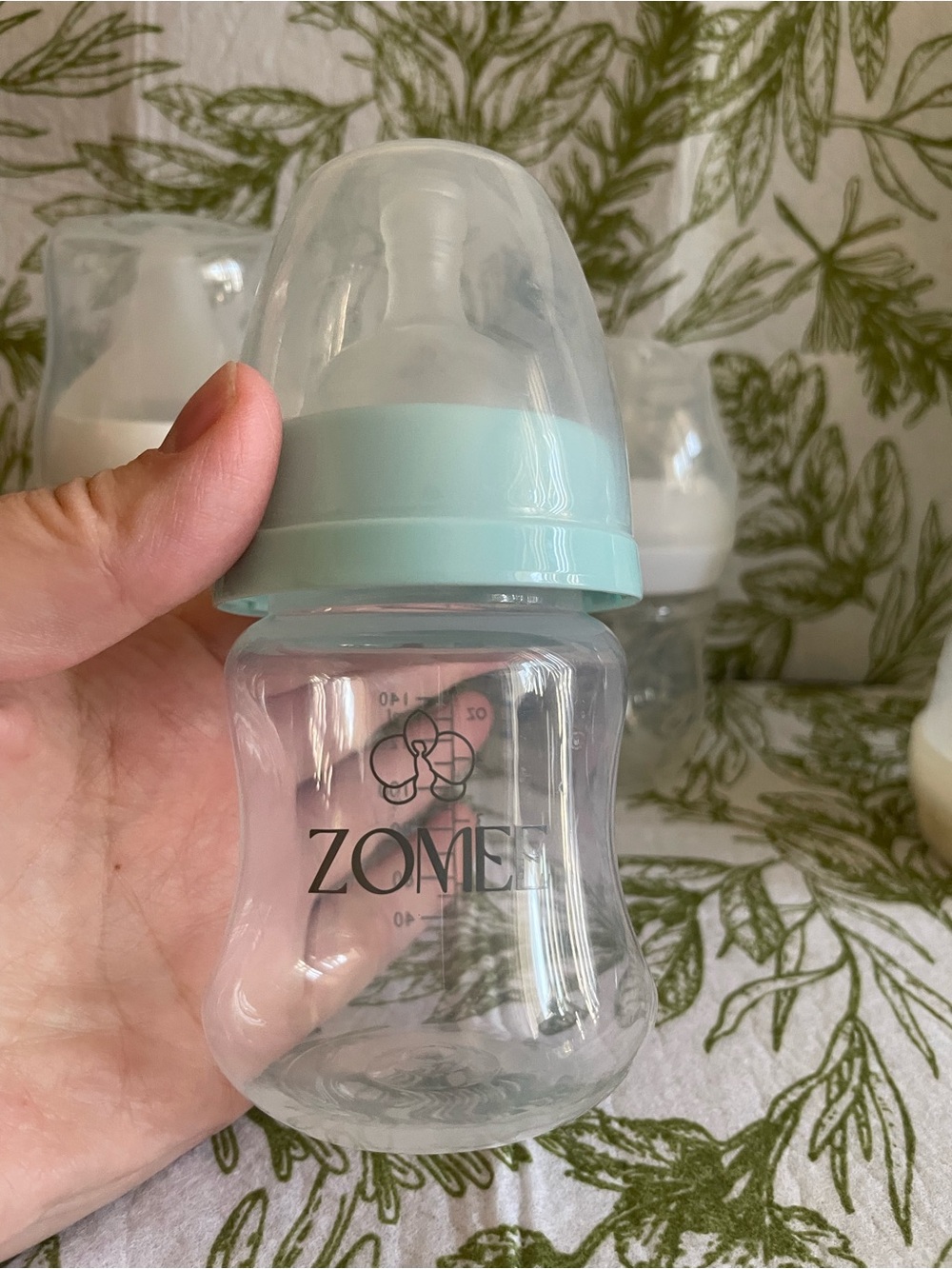 Zomee Replacement Parts Mint Green Baby Feeding Bottle with Soft Nipple